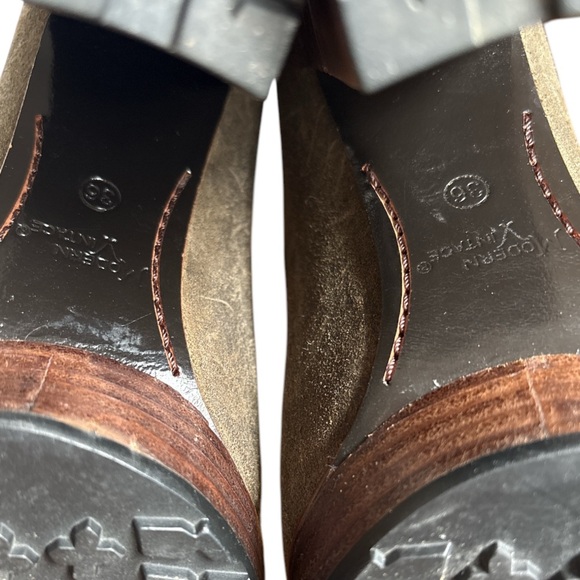 Modern Vintage Lace Up Green Suede Jenie Ankle Booties Size 6 - Picture 12 of 16